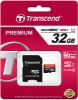  Зображення Модуль флеш-пам'яті TRANSCEND 32GB microSDHC Class10 UHS-I (R 60 MB/s) w/adaptor 